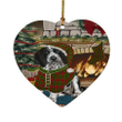 Green And Red Pattern The Stocking Was Hung Bluetick Coonhound Dog Heart Ornament