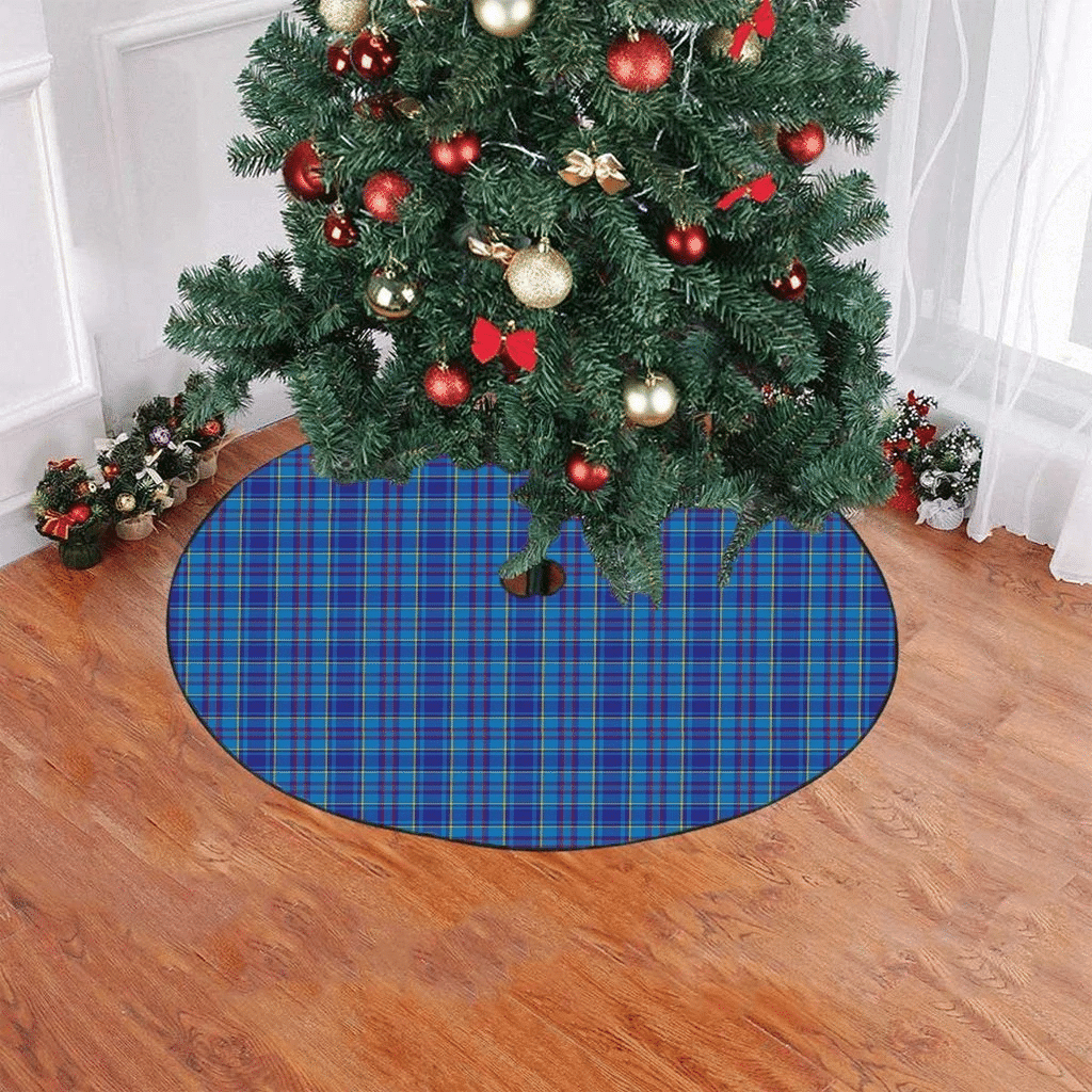 Dodger Blue Mercer Modern Tartan Tree Skirt Christmas