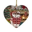 Red Pattern The Stocking Was Hung Siberian Husky Dog Heart Ornament