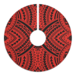 Red Texture Of Polynesian Tradition Design Tree Skirt