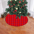 Black And Crimson Rose Modern Tartan Tree Skirt Christmas