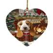 Cute Basset Hound Dog Heart Ornament