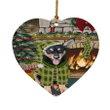 Green Pattern Gift Australian Kelpie Dog Heart Ornament