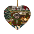 Green And Red Pattern Gift Australian Kelpie Dog Heart Ornament