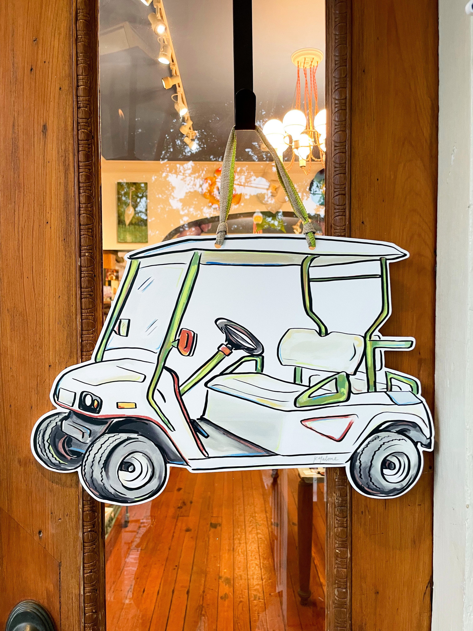 The Design Of Golf Cart Wooden Custom Door Sign Home Decor