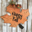 Orange Fall Leaf Wooden Custom Door Sign Home Decor With Bow