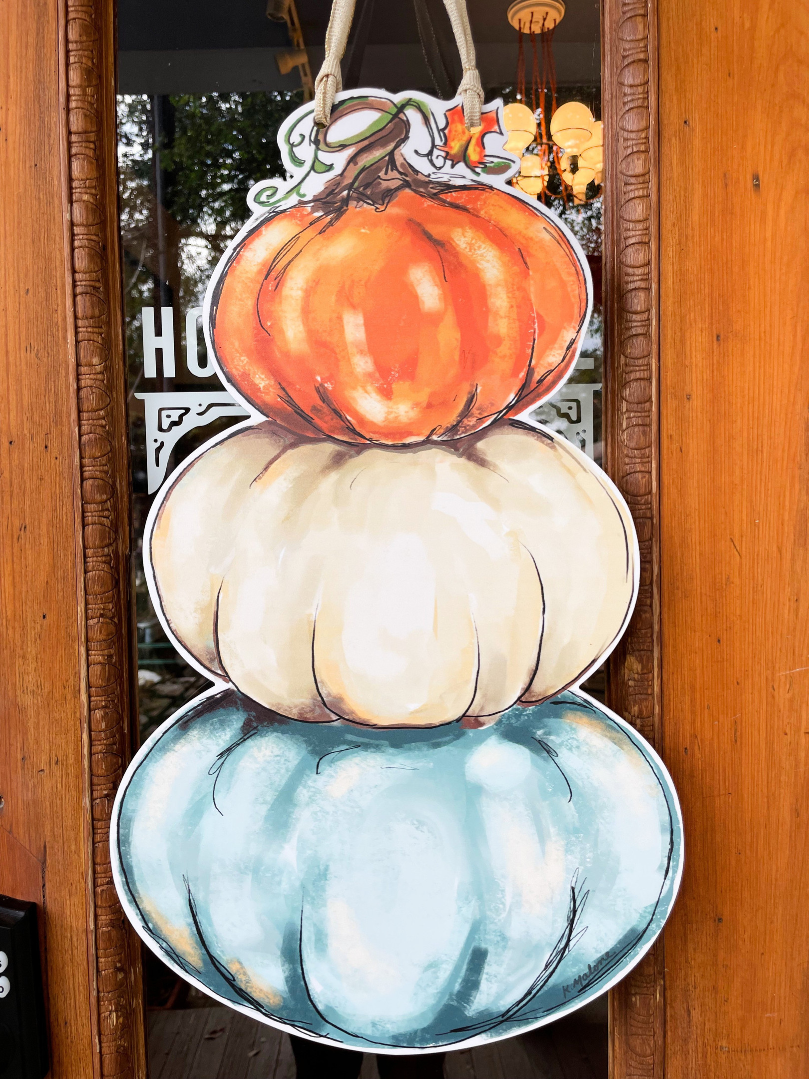 The Crop Of Pumpkin Stack Wooden Custom Door Sign Home Decor