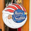 Merry Christmas Wooden Custom Door Sign Home Decor Santa Moon With Darker Skin