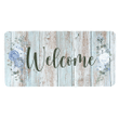 Welcome Purple And White Flower Wooden Rectangle Door Sign Home Decor