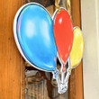 Balloons In Blue Red And Yellow Wooden Custom Door Sign Home Decor