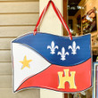 Love Country Wooden Custom Door Sign Home Decor Acadiana Flag