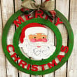 Merry Christmas With Engraved Santa Head Wooden Custom Door Sign Home Decor