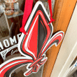 Cool Wooden Custom Door Sign Home Decor Red And Black Fleur De Lis