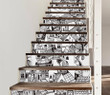 Black And White Little Town Stair Stickers Stair Decals Home Decor