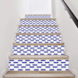 Medium Purple And White Blocks Stair Stickers Stair Decals Home Decor