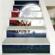 Christmas Santa And Moon Pattern Stair Stickers Stair Decals Home Decor