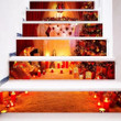Christmas Red Candle Ball Pattern Stair Stickers Stair Decals Home Decor