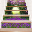 Purple Flower Pattern Stair Stickers Stair Decals Home Decor