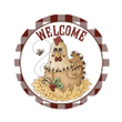 Wooden Circle Door Sign Home Decor Welcome Chicken And Insect