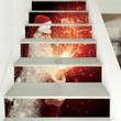 Christmas Santa Pattern Stair Stickers Stair Decals Home Decor