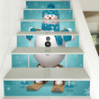 Christmas Snowman Pattern Stair Stickers Stair Decals Home Decor