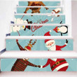 Cute Christmas Deer Santa Pattern Stair Stickers Stair Decals Home Decor