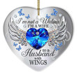 Jewelry Butterfly My Husband Has Wings Heart Ornament
