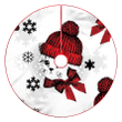 Cat In A Red Cap And Scarf Winter Snowflake Christmas Tree Skirt Home Decor