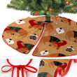 Festive With Sleeping Funny Gnome Dachshund Christmas Tree Skirt Home Decor