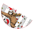 Funny Brown Sloth In A Santa Hat On Christmas Tree Christmas Tree Skirt Home Decor