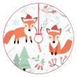 Cute Little Foxes In The Winter Forest Christmas Tree Skirt Home Decor