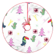 Christmas Trees Flamingos Toucans With Presents. Christmas Tree Skirt Home Decor