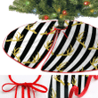 Christmas Winter Gold Glitter Antler On Stripe Background Christmas Tree Skirt Home Decor