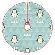 Christmas Penguins And White Triangles Geometric Christmas Tree Skirt Home Decor
