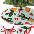 Christmas Kawaii Cactus And Red Heart Christmas Tree Skirt Home Decor