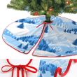 Beautiful Landscape With Snowy Mountains And Fir Forest Christmas Tree Skirt Home Decor