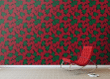 Camouflage Christmas Heart Shaped Red And Green Wallpaper Wall Mural Home Decor