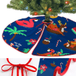 Christmas Funny Santa Claus With Reindeer And Flamingo Inflatable Ring Christmas Tree Skirt Home Decor