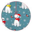Theme Festival With White Polar Bear In Scarf Christmas Tree Skirt Home Decor