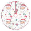 Cartoon Santa Claus Face With Gift Boxes Candy Canes Pattern Christmas Tree Skirt Home Decor