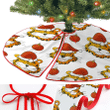 Cute Tigers Heads In Christmas Red Hats Christmas Tree Skirt Home Decor