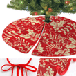 Christmas In Red Beige With Holly Leaves And Berries Christmas Tree Skirt Home Decor