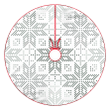 Monochrome Pattern Polka Dot Snowflake White Background Christmas Tree Skirt Home Decor