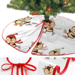 Christmas Funny Ice Skating Penguins On White Christmas Tree Skirt Home Decor