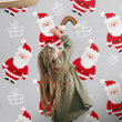 Cute Cartoon Santa Claus Hand Drawn Christmas Gift Pattern Wallpaper Wall Mural Home Decor