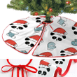 Christmas New Year Character Panda Bear With Santa Claus Hat Christmas Tree Skirt Home Decor