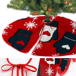 Colorful Overlapping Backdrop With Snowflakes And Heart Mittens Christmas Tree Skirt Home Decor