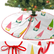 Colorful Pastel Gnomes Illustration White Background Christmas Tree Skirt Home Decor