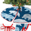 Theme Festival Christmas Snowflakes And Polar Bear Christmas Tree Skirt Home Decor