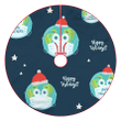 Planet Earth In Medical Mask And Christmas Hat Christmas Tree Skirt Home Decor